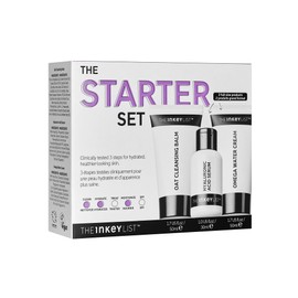 The INKEY List Starter Set, Oat Cleansing Balm, Hyaluronic Acid Serum & Omega Water Cream, Nourishing Skincare Set, Gentle Cleanser, Suitable For All Skin Types