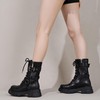 ElegaStep Women Harness Motorcycle Biker Boots Steampunk Combat Boots Chunky