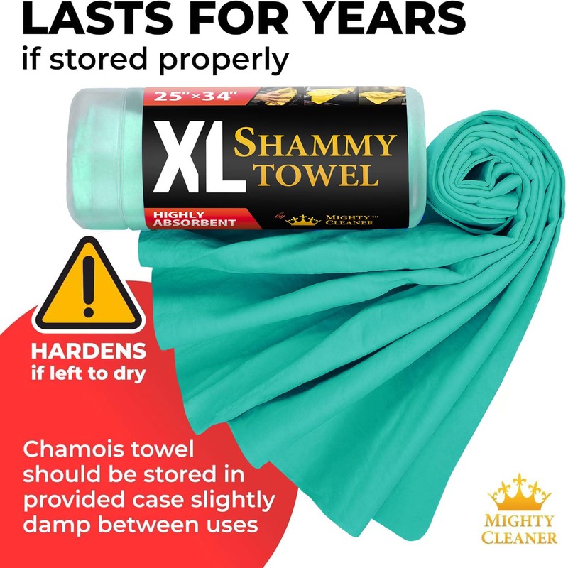 Premium XL Shammy Towel - Super Absorbent Chamois Towel -