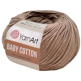 Frida's Wollhaus YarnArt 50 g Baby Cotton Wool Cotton Acrylic Crochet Yarn Knitting Yarn 55 Colours (407 | Nougat)