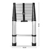 12.5ft Telescoping Ladder Aluminum Extendable Ladder Collapsible Locking Mechanism for