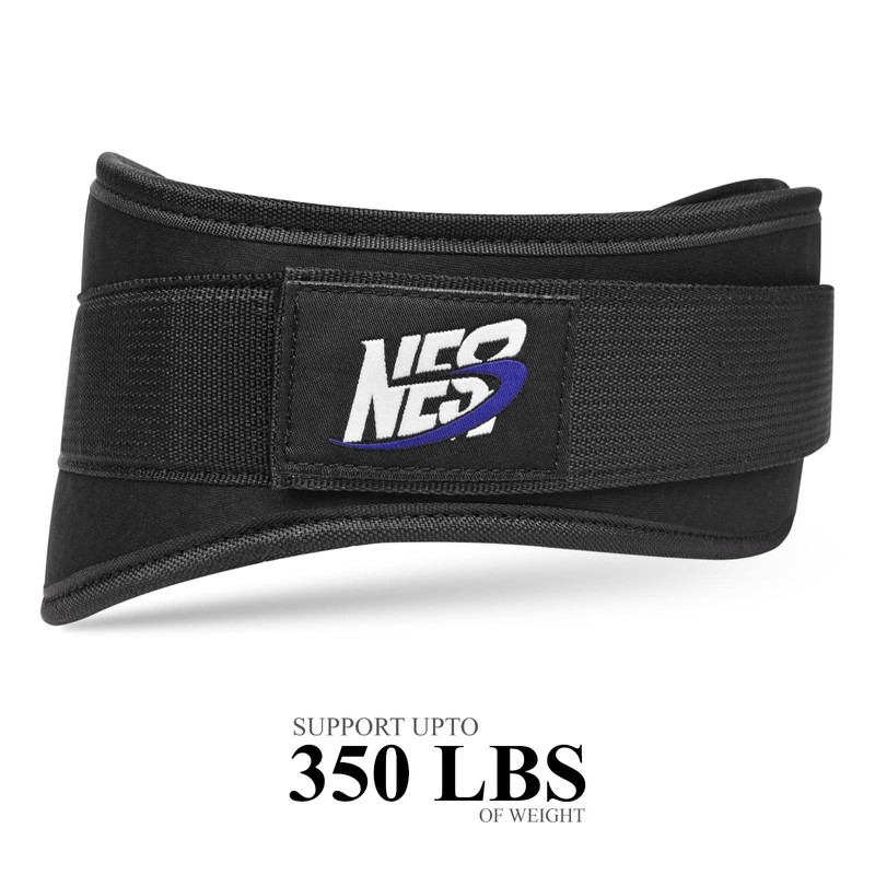 Adjustable Neoprene Weight Lifting Belt for Strength Training (Black, M)