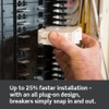 Leviton 100A 2-Pole Plug-On Standard Branch Circuit Breaker, Hydraulic Magnetic,