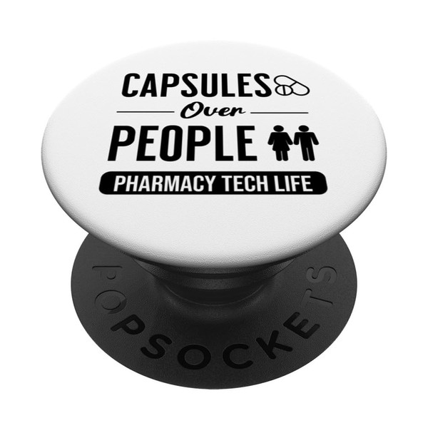 Pharmacy Tech Life Capsule Over People Pharmacist Technician PopSockets Standard