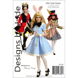 Designs by Jude Looking Glass Doll Clothes Sewing Pattern for 16.5" RTB101 Body Dolls Tonner