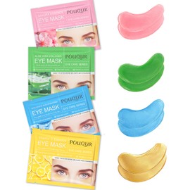 Seyoagain Under Eye Mask for Dark Circles, Puffy Eyes, Eye Bags, Wrinkles,Fine Lines with 24K Gold, Hyaluronic Acid,Rose & Aloe Vera,Eye Treatment Skin Care for Men & Women Gift (28 Pairs & 4 Colors)