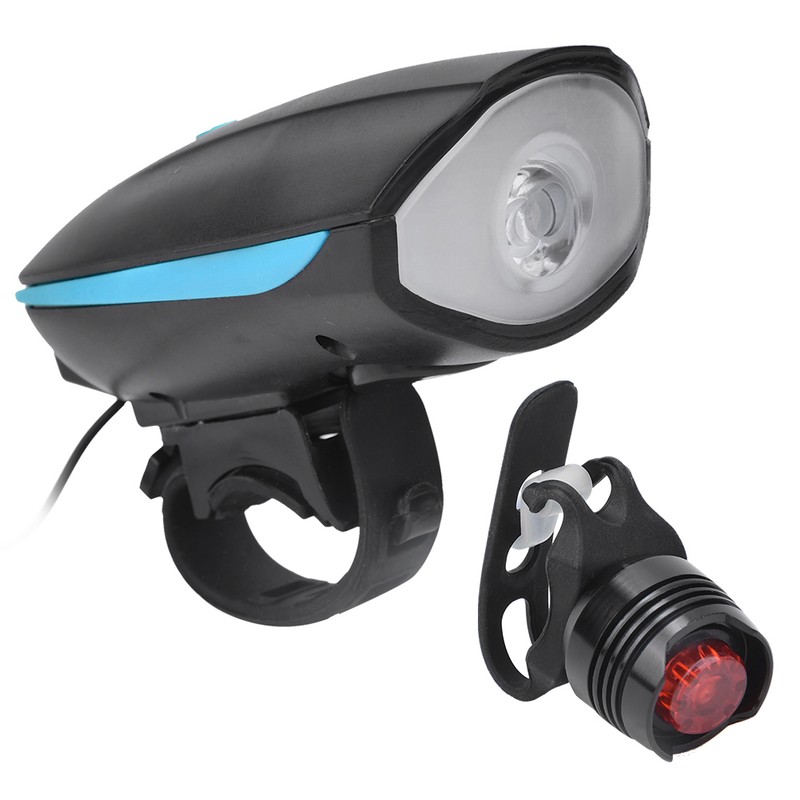 USB Charging Bike Headlight with 120DB Loud Horn Bicycle Light