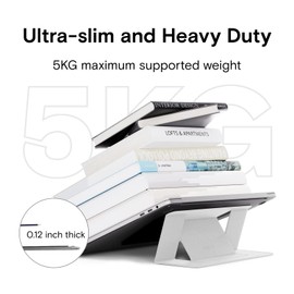 MOFT Laptop Stand for Desk, Adhesive Laptop Stand with 2 Adjustable Viewing Angles, Foldable and Portable Computer Stand Compatible with MacBook Air, MacBook Pro 11.6"-16", Misty Cove