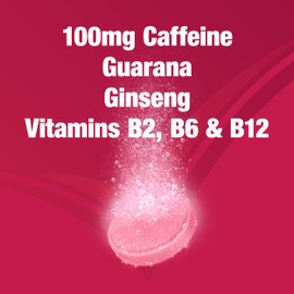 Pro Plus Fizz - 20 Effervescent Berry Flavour Tablets - Caffeine, Guarana, Ginseng and Vitamins B12, B2 & B6
