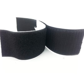 Black Stick-On Tape Addhesive Hook and Loop Tape 100mm (10cm) wide and 1m Hook+1m Loop