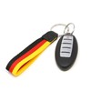eVerPlate Germany Flag Keychain Stripe Ribbon Nylon Band Leather Key