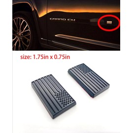 Pair Flag USA Emblem 3D Badge Flag Decal Replacement for Jeep Grand Cherokee L Front Right Passenger Door Truck SUV (Matte)