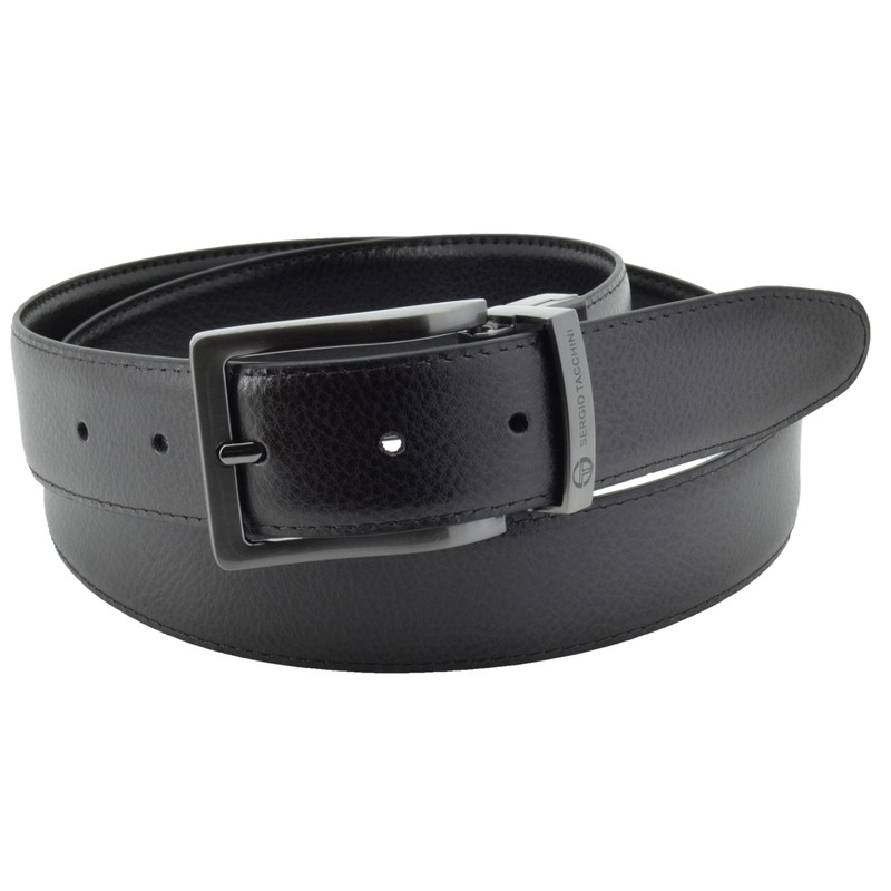 Sergio Tacchini Reversible Men's Belt Made of Genuine Leather, Rectangular