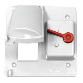 Sealproof Weatherproof Dual Toggle Switch/GFCI 2-Gang Outlet Cover, Nonmetallic, UL Listed, White