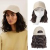 FORCUTEU Hat Wigs for Women Baseball Cap with Hair Extensions Short Wave Synthetic baseball Cap Wig for Women Adjustable Hat with Hair Attached for Daily Use(14inch)