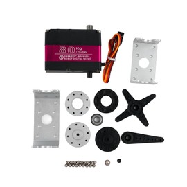 RCmall 80KG High Torque Digital Servo 7.4V IP66 Waterproof Dual Shaft Metal Gear 180° for RC Car 1/5 Robot Arm with U-Mount