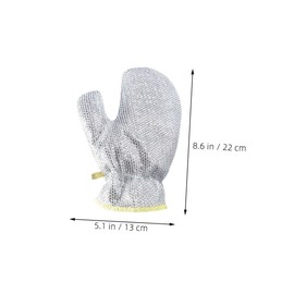IWOWHERO 2Pairs Silver Dishwashing Gloves with Non Scratch Wire Rags Heavy Duty Kitchen Cleaning Gloves for Dirt Removal and Scratch Surfaces