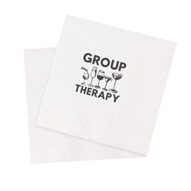 VOWFOO - Servilletas divertidas para cóctel, 100 unidades, papel de terapia grupal, desechables para fiestas, cócteles, cumpleaños, despedidas de soltero, decoración de mesa, 5 x 5 2 capas (terapia de