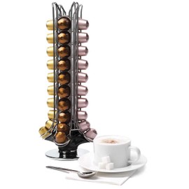 Prepara Espresso Carousel for 50 Capsules, Spins 360-degrees, Small, Black