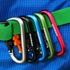 MUNKEES D-Shaped Carabiner with Lock, Keychain, Backpack Buckle, 2 Pieces