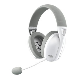 Redragon Auriculares IRE Blanco/Gris H848G Wireless con Bluetooth y dongle USB, Ultraligero 180 Gramos, Mic Desmontable, PC, Consola, Movil
