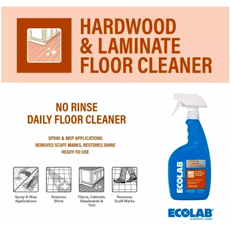 ECOLAB Hardwood & Laminate No Rinse Floor Cleaner - 32