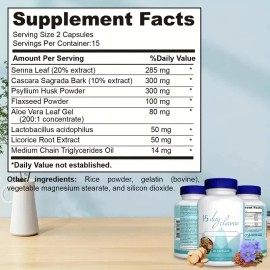 15 Day Cleanse Gut and Colon Support  Caffeine Free Advanced Formula Non-GMO RK6