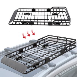 64" x 39" Heavy Duty Roof Rack Rooftop Cargo Carrier Basket,Universal Car Top Luggage Holder roof Rack Fits for SUV and Pick Up Truck,550lb Capacity