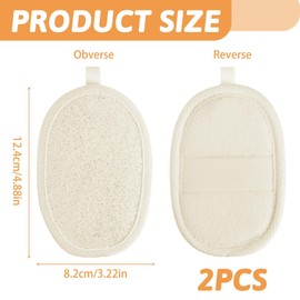 2 Pack Natural Loofah Sponge Exfoliating Body Scrubber Exfoliating Loofah Sponge Eco-Friendly Biodegradable Shower Luffa Pads for Women and Men Deep Cleaning Exfoliator for Bath and Shower Use