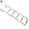 home-garden-fix 2+3 Steps Stainless Steel Folding Ladder Telescoping 400 lb.For