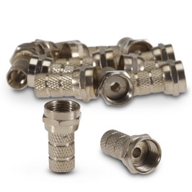 SSL Satellites 8 Pack Screw on F Plug Connectors for Satellite TV Twin Cable - Internal Diameter of Plugs is 4mm to fit CT63 / CT64 / WF65 / Coaxial Cables