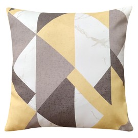 Olivia Rocco Printed Cushions Home Decor For Sofa Bed Chair Comfortable, Geo Grey/Ochre Cushion Cover 17 x 17