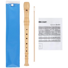 Wooden Recorder, Children's Recorder, 8-Hole Flute with Cleaning Rod Handle Guide, Pitch Adjustable Soprano Recorder, Wooden Recorder in German for Beginners Style