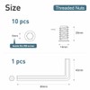 BOUMVID Screw-in Nut M8 x 20, Pack of 10 Screw