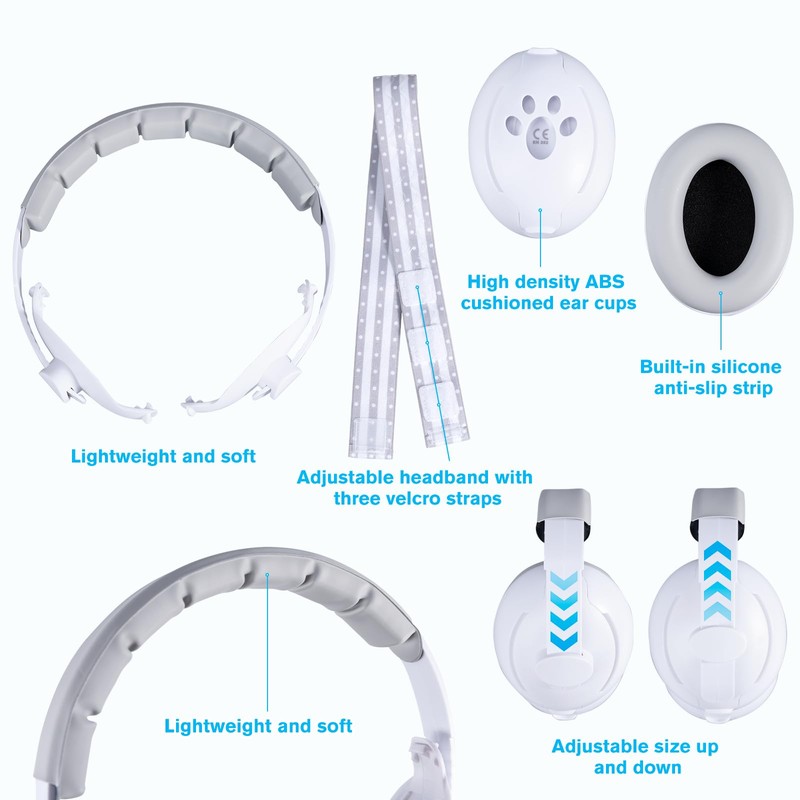 Carehabi Unisex Baby Earmuffs, White