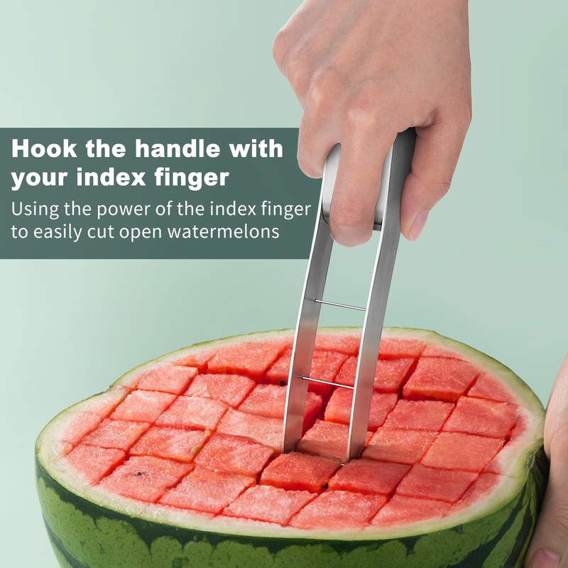 Watermelon Cutter Slicer,Stainless Steel Watermelon Cube Cutter Quickly Safe Watermelon