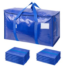 TICONN 12 Pack Extra Large Moving Bags with Zippers & Carrying Handles, Heavy-Duty Storage Tote Moving Boxes for Space Saving