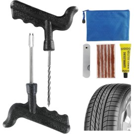 BELIEFLUO Emergency Tire Repair Kit, Comprehensive Kit with Rubber Plugs,...
