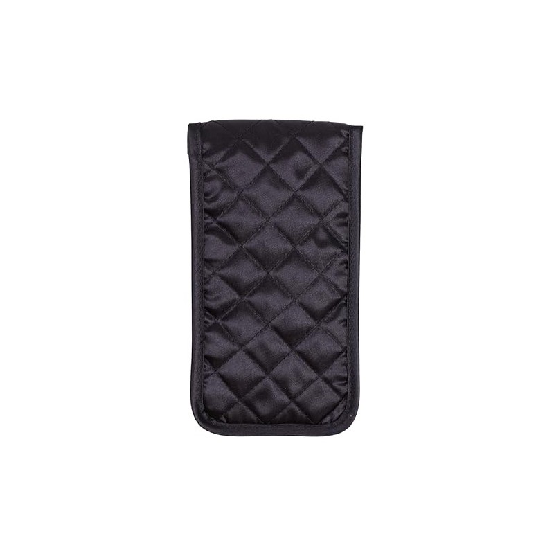 Quilted Satin Soft Eyeglass Case (Pouch), Black Without Front Bow