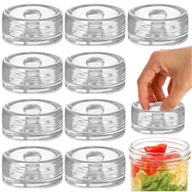 Fermentation Glass Weights with Easy Grip Handle for Mason Jars, Lead-Free, Washable (9 PCS)