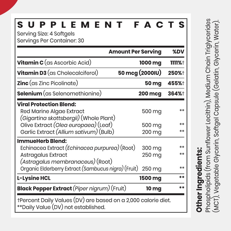 CyberCerix Advanced Liposomal Immune Supplement, Complex with L-Lysine 1,500mg, Vitamins,