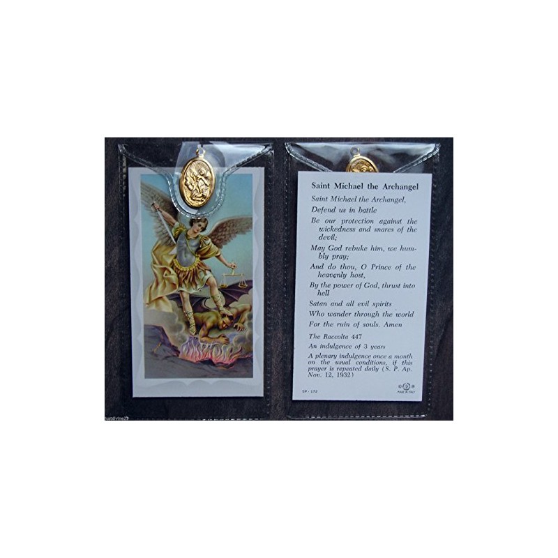 St Michael the Archangel ~ Prayer Card and Medal