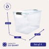 HOMZ 112 Quart Extra Large Rectangular Clear Plastic Storage Container