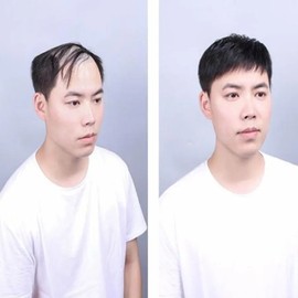 Men's natural voluminous top hairstyle wig (WFLPUB9) / 남자 네추럴 풍성한 윗머리 헤어 스타일 가발 (WFLPUB9)