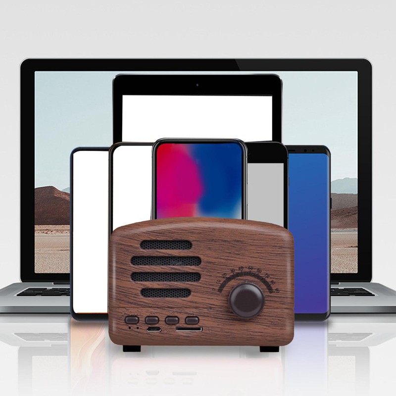 Vintage Bluetooth Speaker Multifunction Innovative Plug in Card Strong Bass