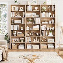 FACBOTALL FACBOTALL 82" Tall Bookshelf, 7-Tier Open Shelves Bookcase, Freestanding Display Storage Shelves, Tall Bookcase Home Decor Furniture for Home Office, Living Room, Bedroom, Light Oak