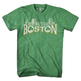 Chowdaheadz Boston Irish Skyline T-Shirt - Unisex Vintage Tee Soft Cotton Blend