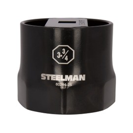 Steelman 3-3/4-Inch 8-Point Locknut Socket Automotive Tool, 3/4-Inch Drive, Install and Remove Truck Wheel Bearing Locknuts, Laser Etched, Powder-Coated Steel