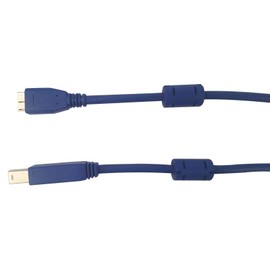 MULTICOMP PRO - MC002485 - USB Cable, with Ferrite Beads, USB Type B Plug, Micro USB Type B Plug, 2 m, 6.6 ft, USB 3.0, Blue