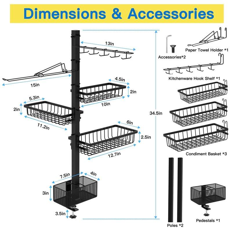 Griddle Caddy Organizer for Blackstone Griddle Accessories, BBQ Grill Picnic